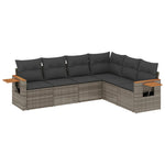 6 részes szürke polyrattan kerti ülőgarnitúra párnákkal 2