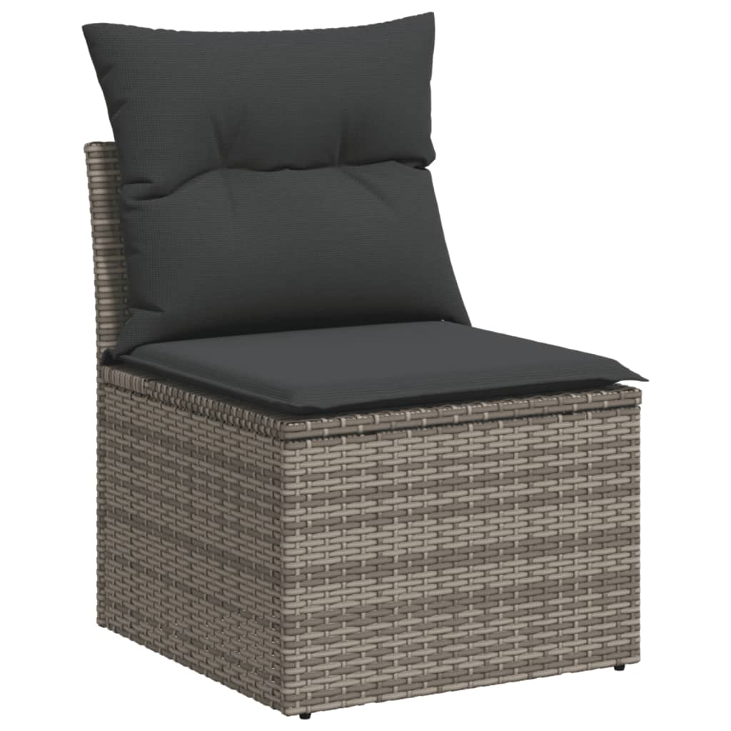 6 részes szürke polyrattan kerti ülőgarnitúra párnákkal 4