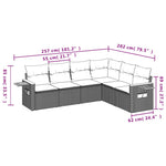 6 részes szürke polyrattan kerti ülőgarnitúra párnákkal 8