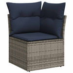 7 részes szürke polyrattan kerti ülőgarnitúra párnákkal 4
