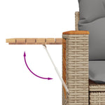 7 részes bézs polyrattan kerti ülőgarnitúra párnákkal 7