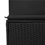 9 részes fekete polyrattan kerti ülőgarnitúra párnákkal 3