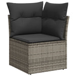 9 részes szürke polyrattan kerti ülőgarnitúra párnákkal 4