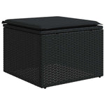 7 részes fekete polyrattan kerti ülőgarnitúra párnával 5