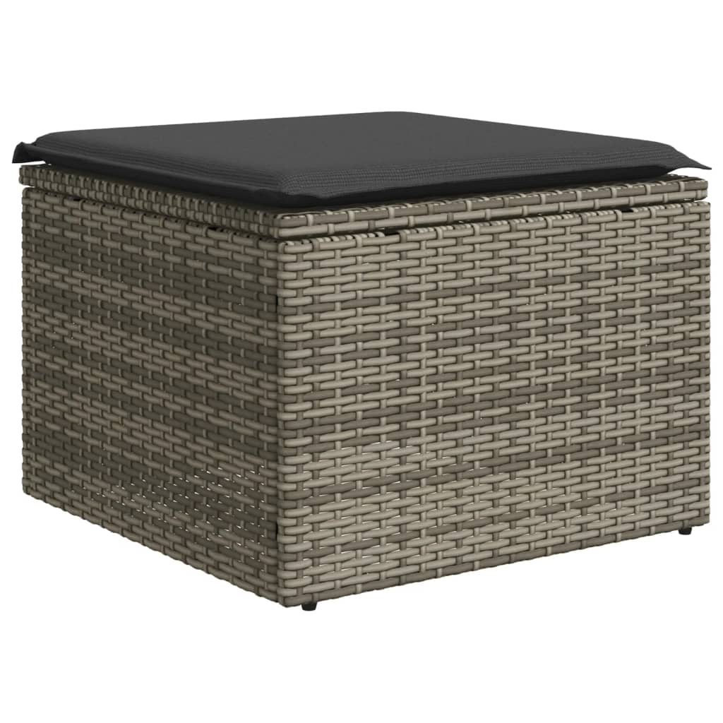 8 részes szürke polyrattan kerti ülőgarnitúra párnákkal 5