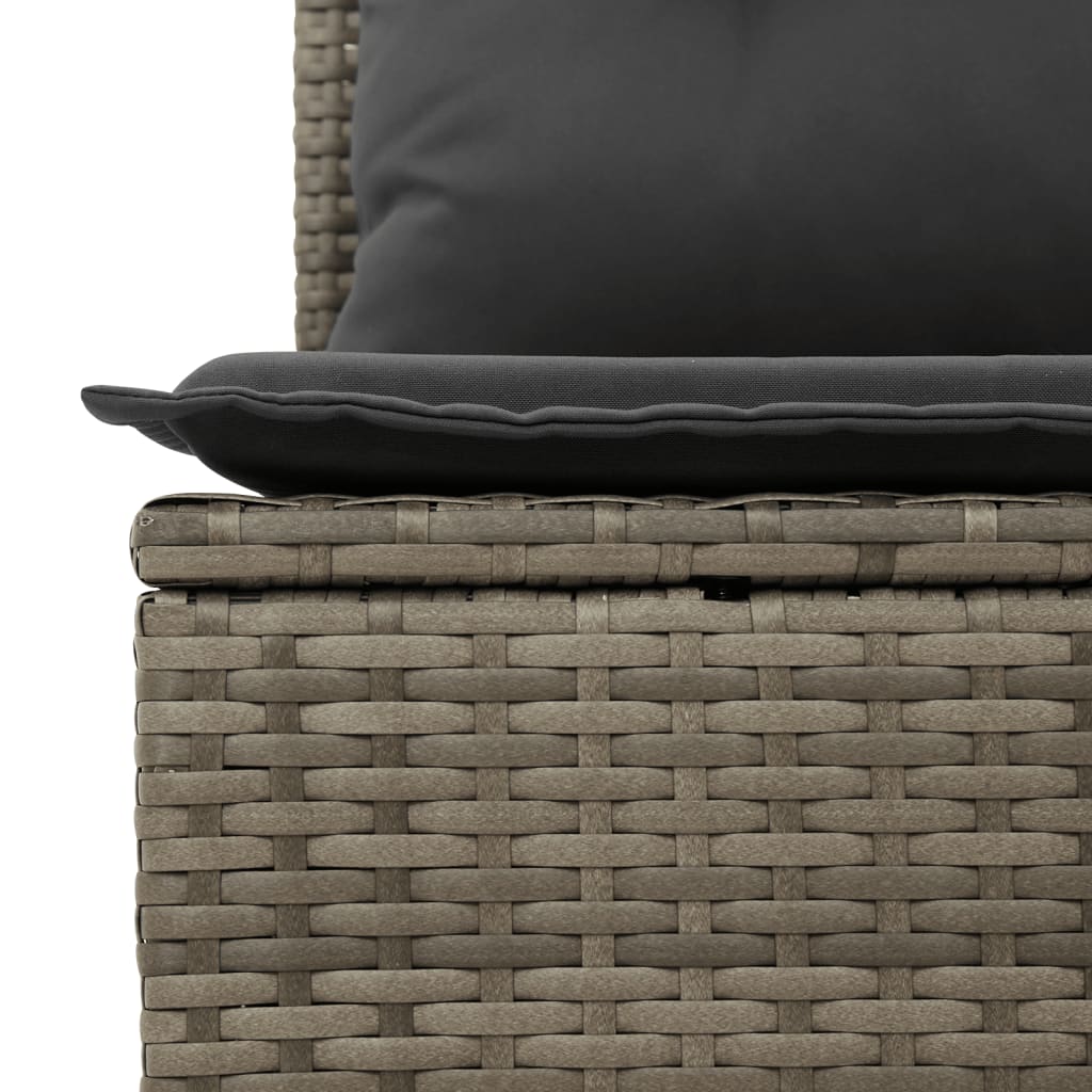 8 részes szürke polyrattan kerti ülőgarnitúra párnákkal 8