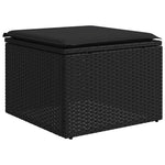 6 részes fekete polyrattan kerti ülőgarnitúra párnákkal 4