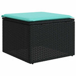 7 db fekete polyrattan kerti kanapégarnitúra párnákkal 5