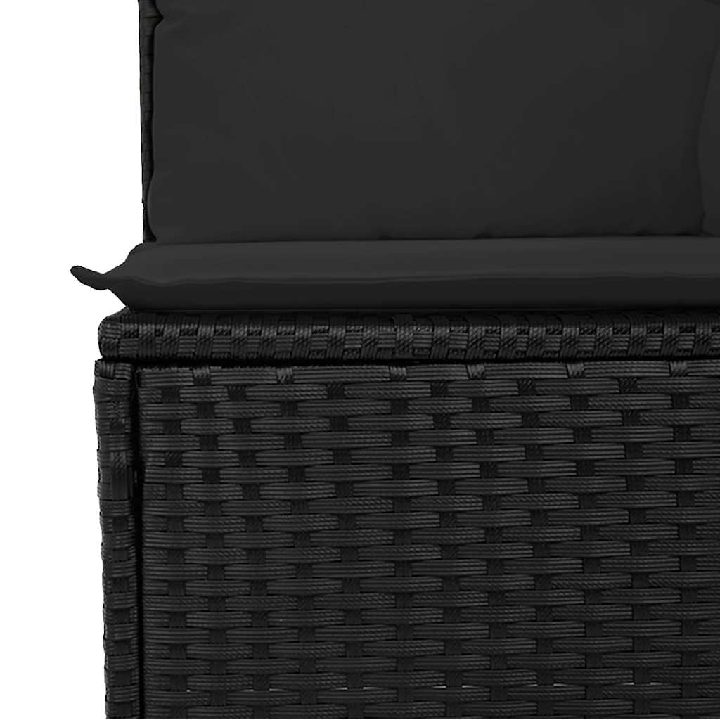 13 részes fekete polyrattan kerti ülőgarnitúra párnákkal 7