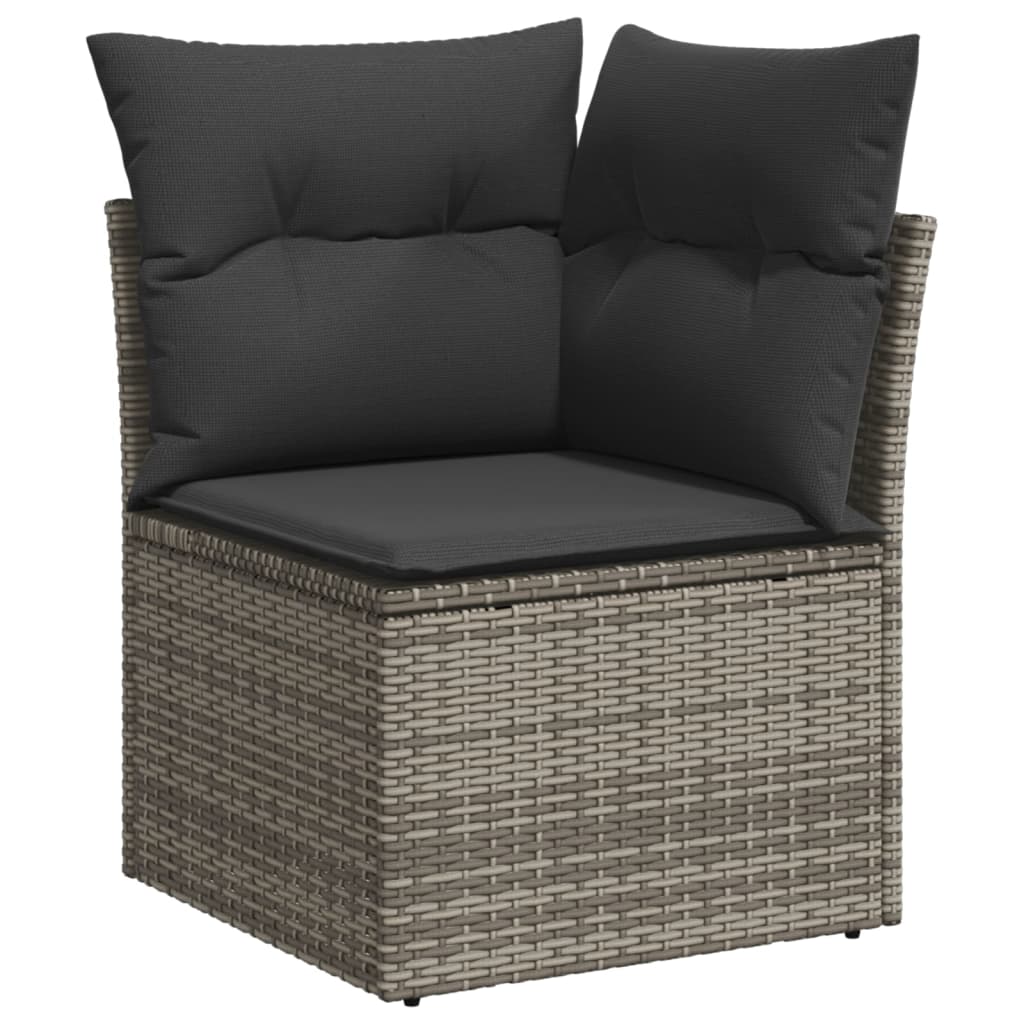 8 részes szürke polyrattan kerti ülőgarnitúra párnákkal 4