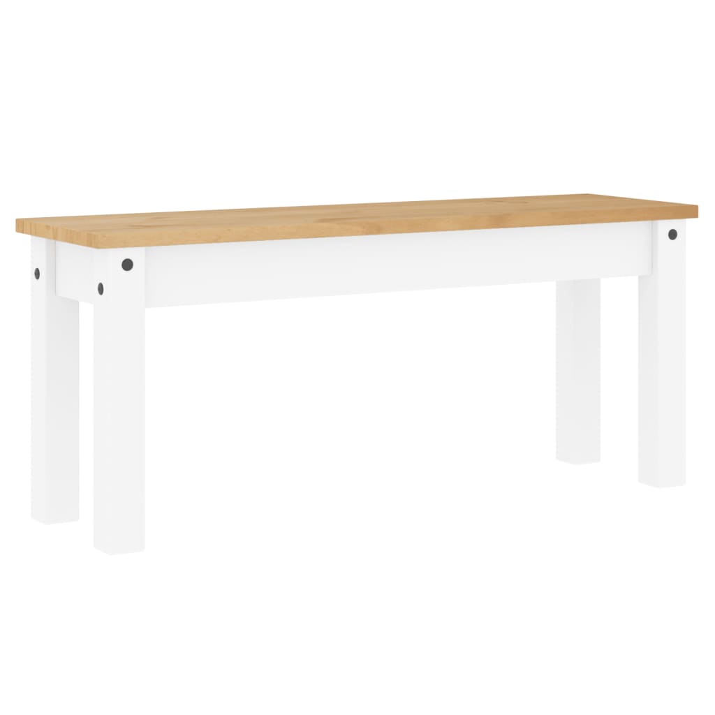 PANAMA fehér tömör fenyőfa étkezőpad 105 x 30 x 45 cm 2