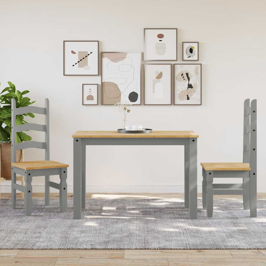 Corona 2 db szürke tömör fenyőfa étkezőszék 42 x 47 x 107 cm 3