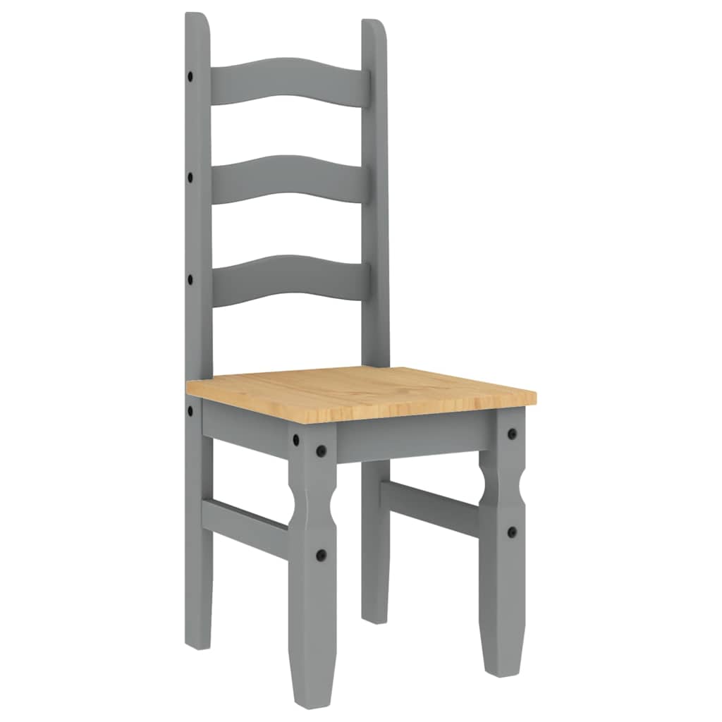 Corona 2 db szürke tömör fenyőfa étkezőszék 42 x 47 x 107 cm 5