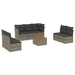 8 részes szürke polyrattan kerti ülőgarnitúra párnákkal 2