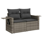 7 részes szürke polyrattan kerti ülőgarnitúra párnákkal 3