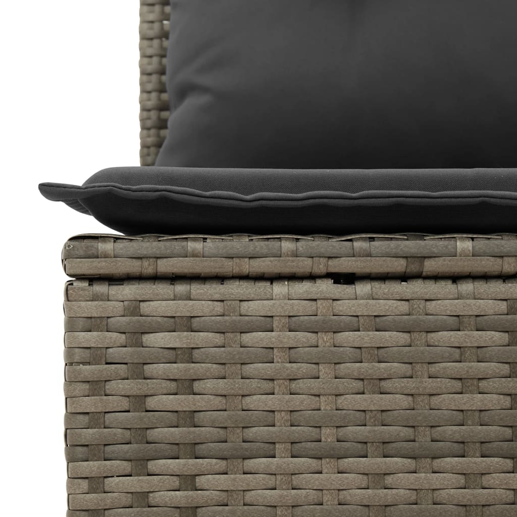 7 részes szürke polyrattan kerti ülőgarnitúra párnákkal 6