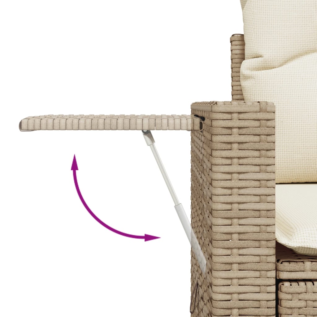 6 részes bézs polyrattan kerti ülőgarnitúra párnával 5