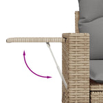 8 részes bézs polyrattan kerti ülőgarnitúra párnával 7