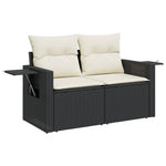 7 részes fekete polyrattan kerti ülőgarnitúra párnával 3