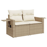 10 részes bézs polyrattan kerti ülőgarnitúra párnával 3