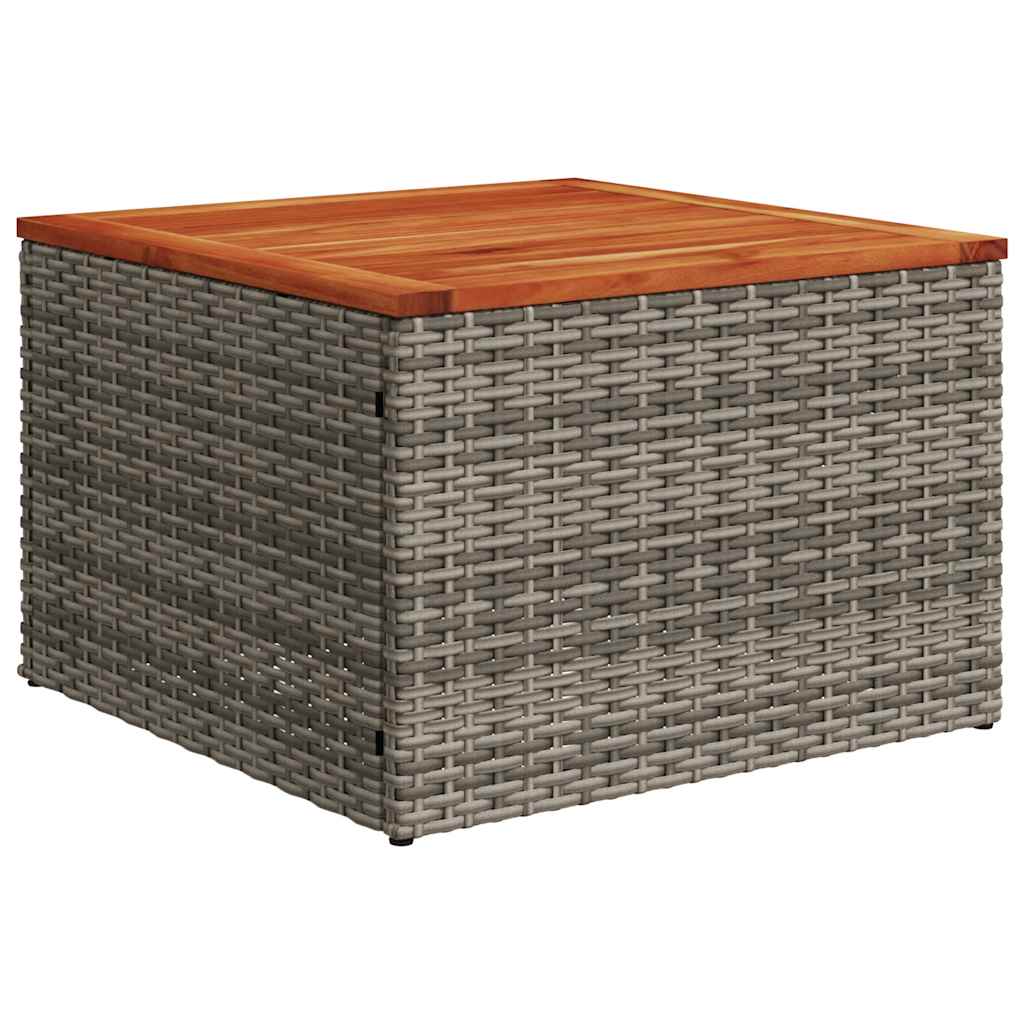 9 db szürke polyrattan kerti kanapégarnitúra párnákkal 3