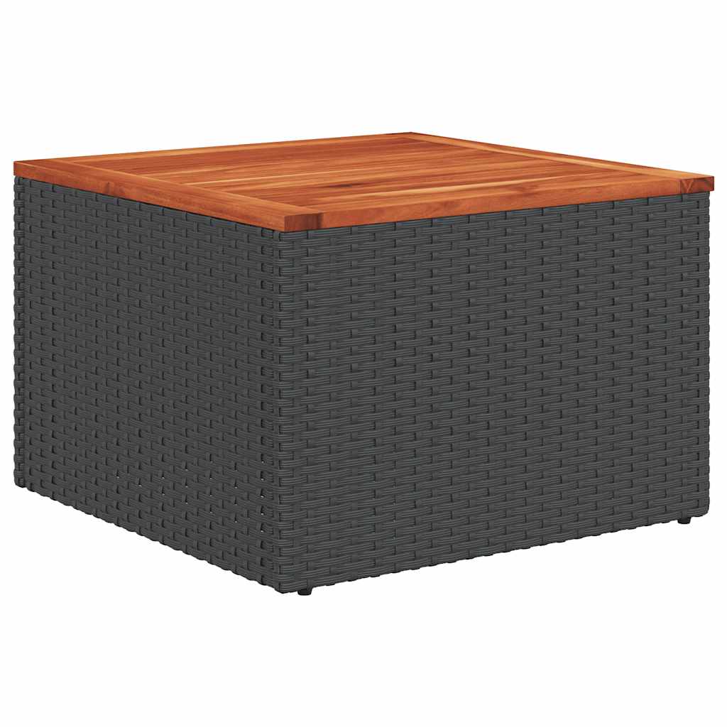 10 db fekete polyrattan kerti kanapégarnitúra párnákkal 3