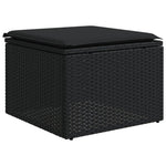 10 részes fekete polyrattan kerti ülőgarnitúra párnákkal 5
