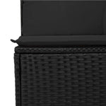 10 részes fekete polyrattan kerti ülőgarnitúra párnákkal 9