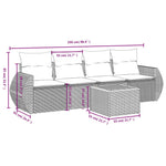 5 részes bézs polyrattan kerti ülőgarnitúra párnákkal 7