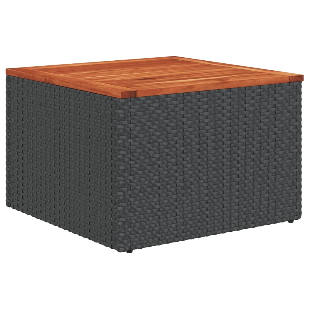 11 részes fekete polyrattan kerti ülőgarnitúra párnákkal 5