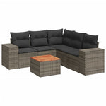 6 részes szürke polyrattan kerti ülőgarnitúra párnákkal 2