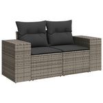 9 részes szürke polyrattan kerti ülőgarnitúra párnákkal 5