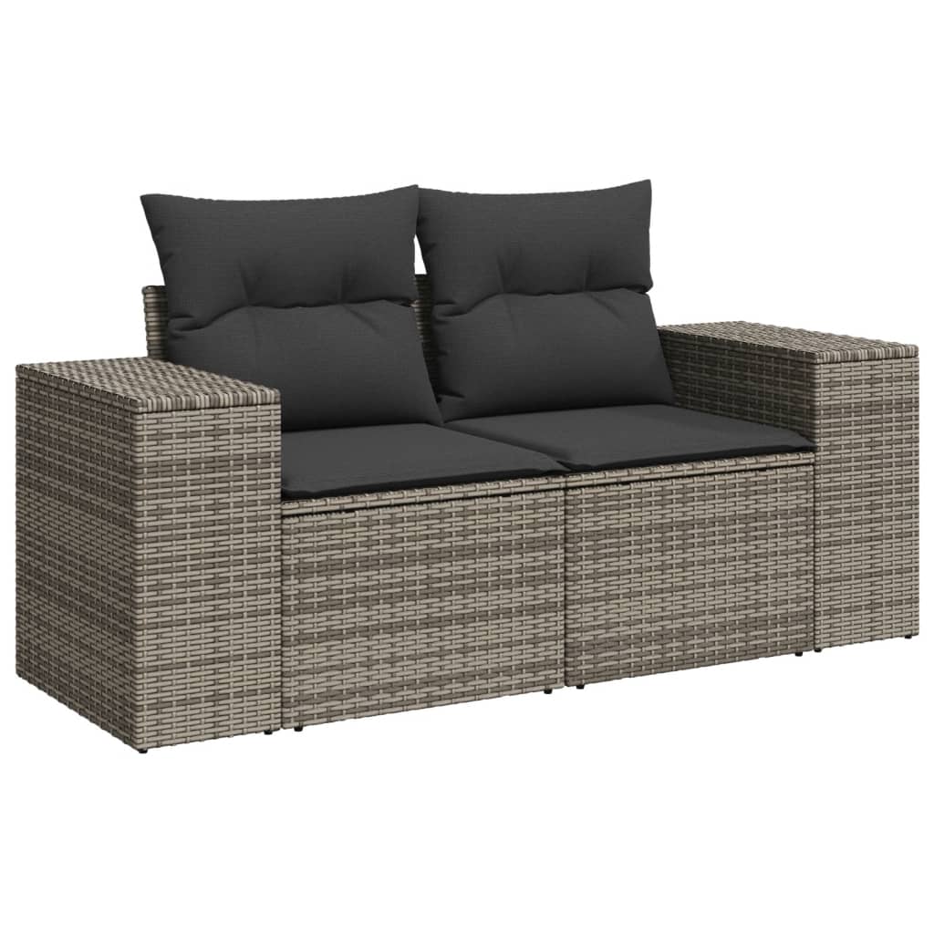 9 részes szürke polyrattan kerti ülőgarnitúra párnákkal 5