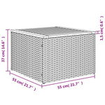 9 részes szürke polyrattan kerti ülőgarnitúra párnákkal 12