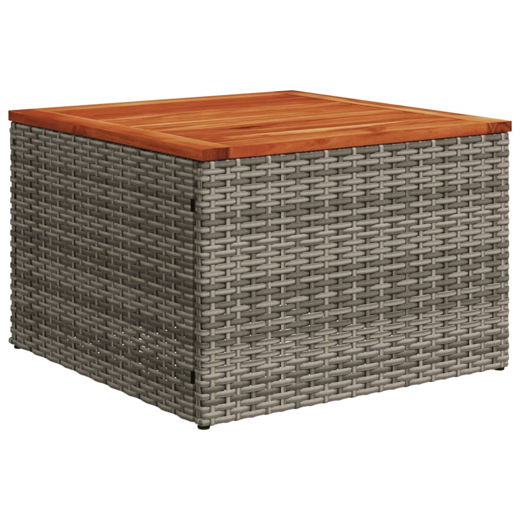 9 részes szürke polyrattan kerti ülőgarnitúra párnákkal 6