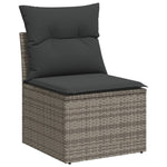 8 részes szürke polyrattan kerti ülőgarnitúra párnákkal 4