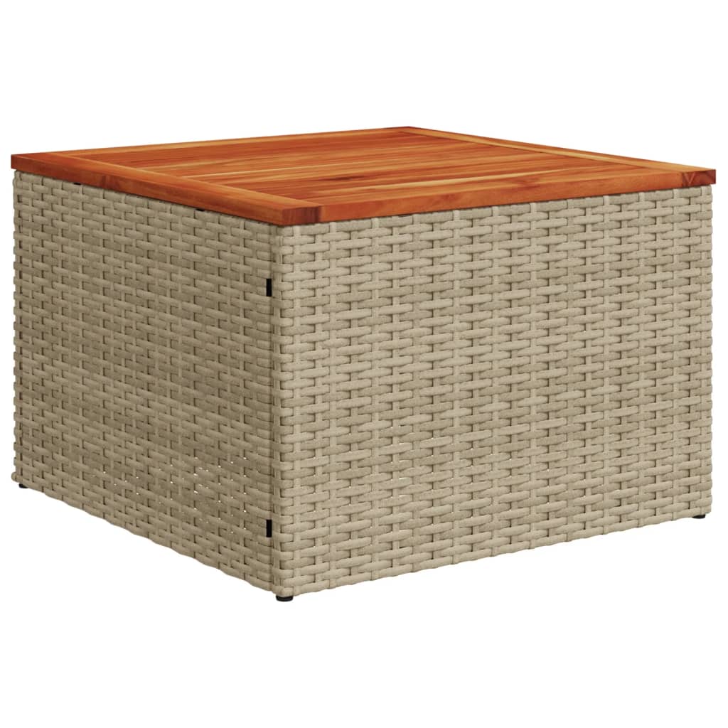 10 részes bézs polyrattan kerti ülőgarnitúra párnával 6