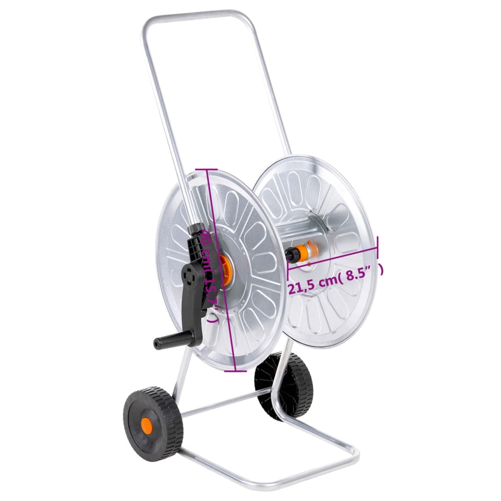 Acél kerekes tömlődob 60 m 1/2" tömlőhöz 10