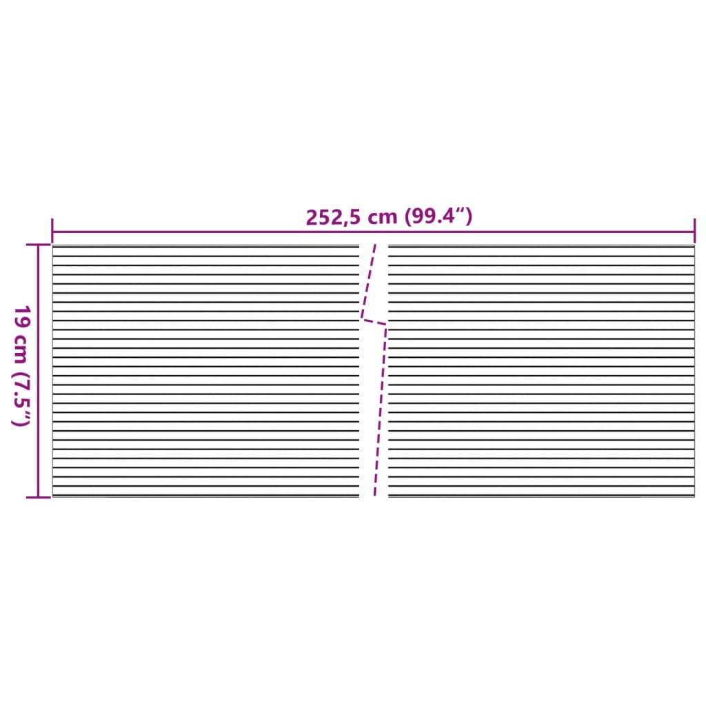 10 db szürke PVC belátás elleni árnyékoló 252,5 x 19 cm 6