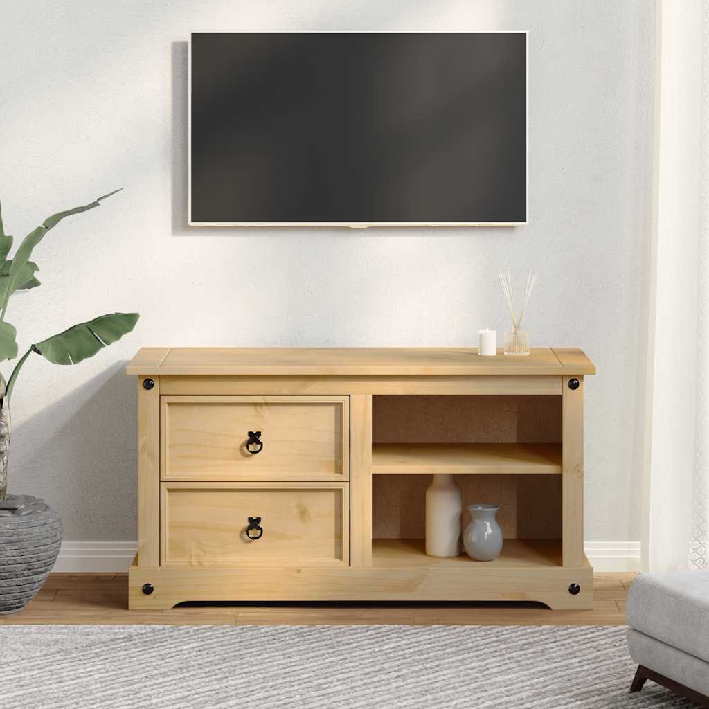 Corona tömör fenyőfa TV-szekrény 100 x 40 x 52 cm 3