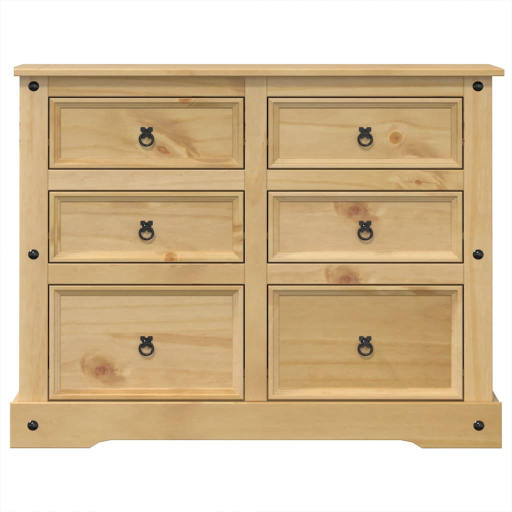 Corona tömör fenyőfa komód 112x48x91 cm 4