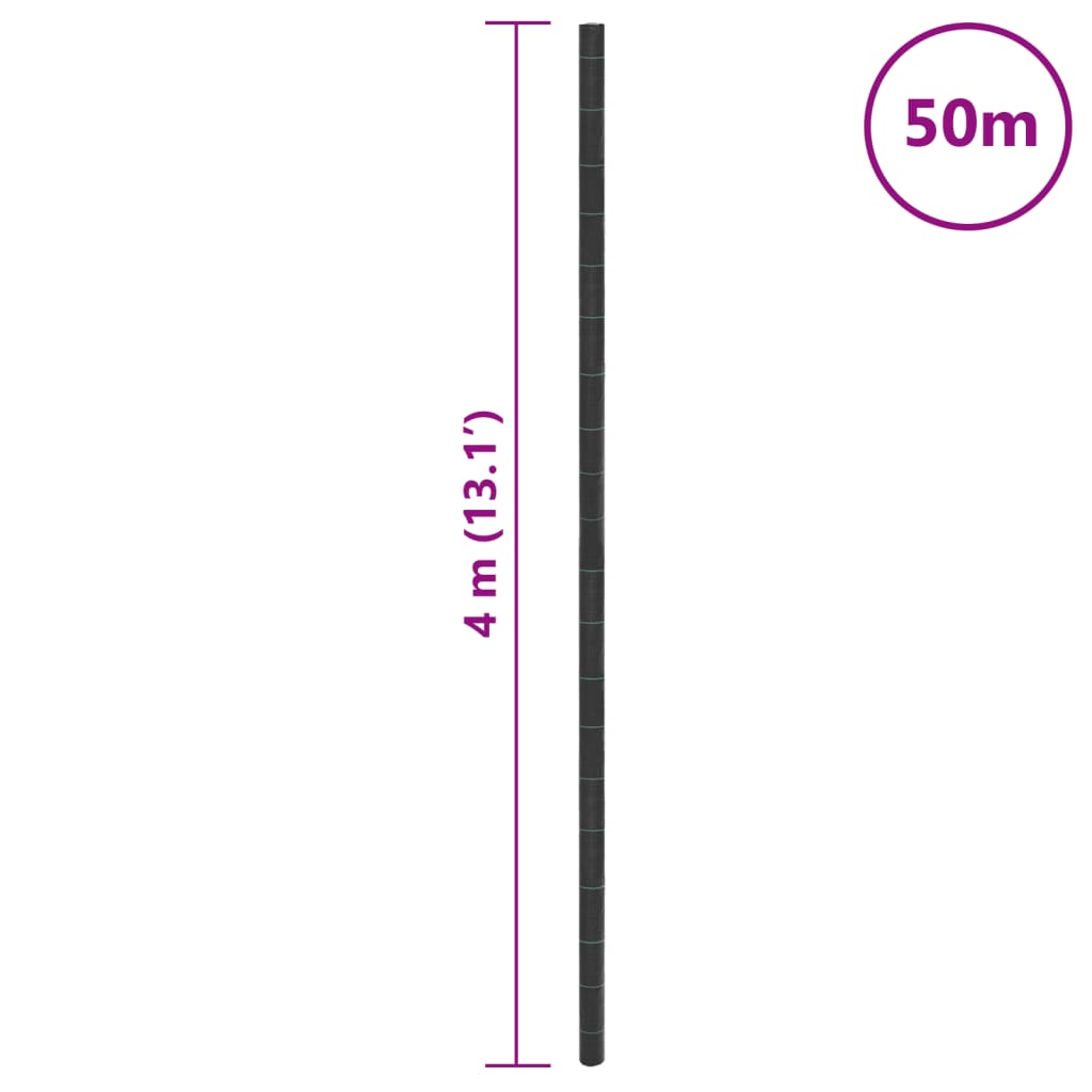 Fekete PP talajtakaró membrán 4x50 m 8