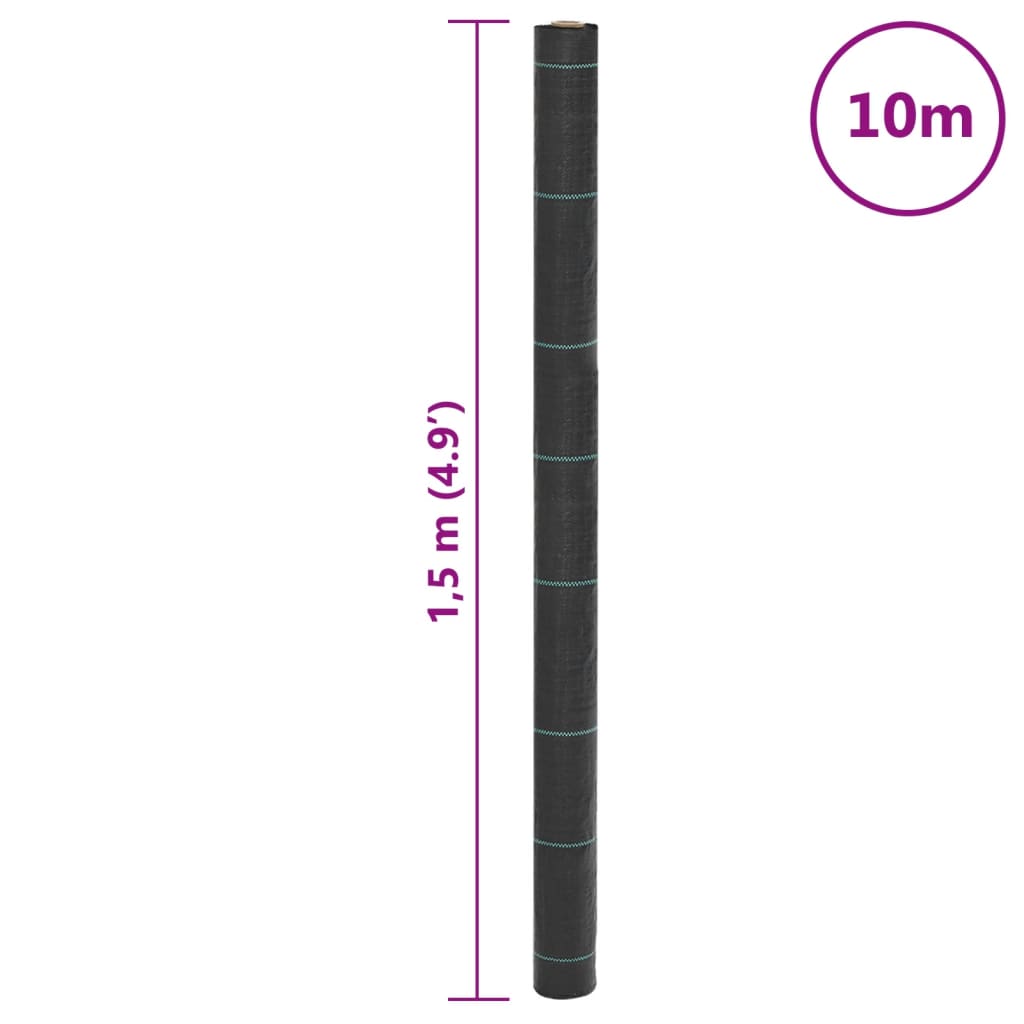 Fekete PP talajtakaró membrán 1,5x10 m 8
