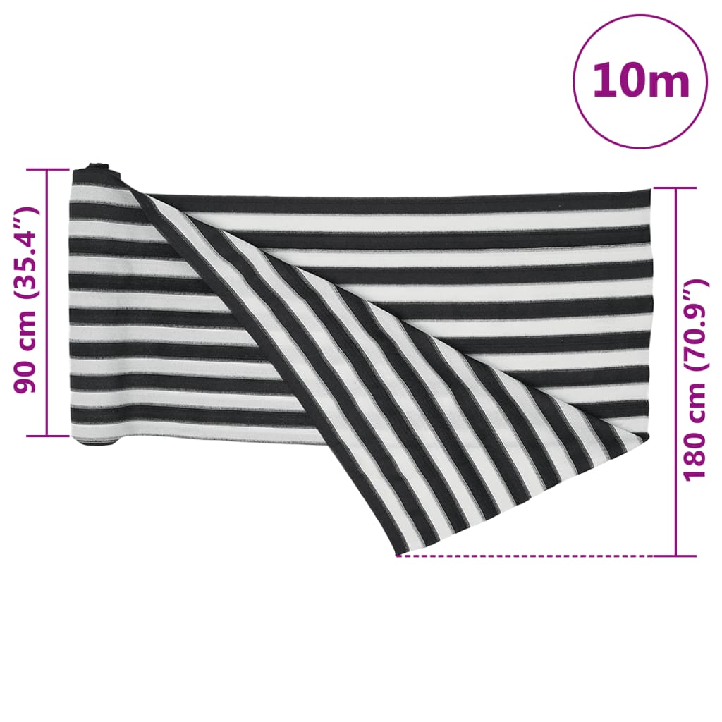 Antracitszürke és fehér HDPE belátásgátló háló 1,8x10m 150 g/m² 8