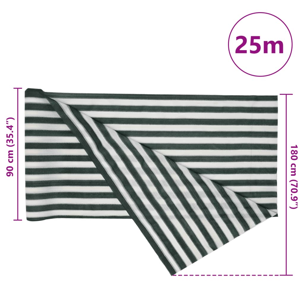 Zöld és fehér HDPE belátásgátló háló 1,8 x 25 m 195 g/m² 8