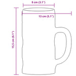 6 db üveg söröskorsó fogantyúval 500 ml 6