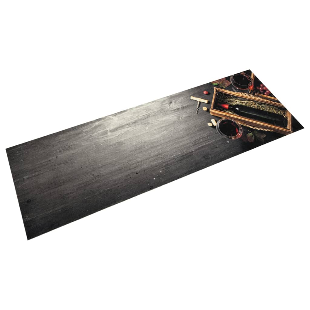 Mosható boros üveg mintás bársony konyhai szőnyeg 45x150 cm