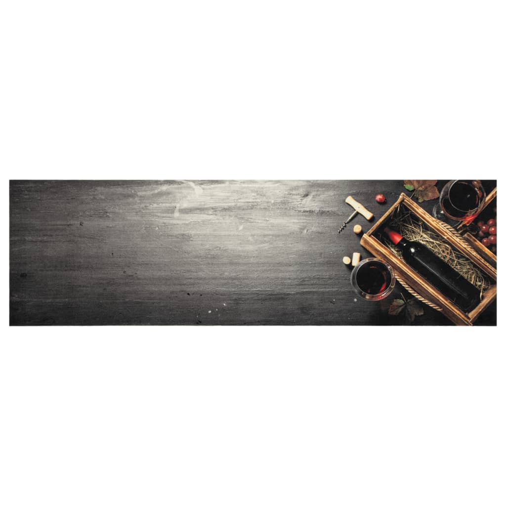 Mosható boros üveg mintás bársony konyhai szőnyeg 45x150 cm 2