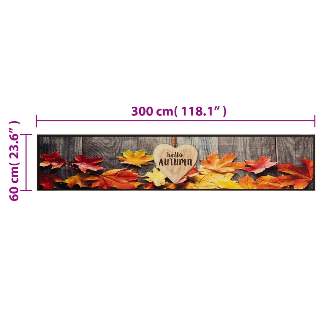 Mosható őszi mintás bársony konyhaszőnyeg 60 x 300 cm 5