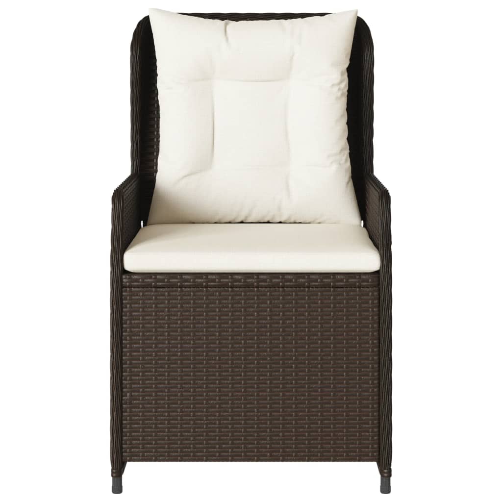 2 db barna polyrattan dönthető kerti szék 5